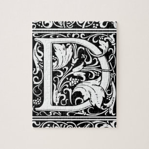 Buchstabe D Mittelalterliche Monogramm-Kunst Art N Puzzle