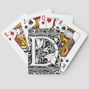 Buchstabe D Mittelalterliche Monogramm-Kunst im Ju Spielkarten