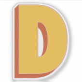 Buchstabe D Monogramm, fette 3D-Schrift Initiale  Aufkleber (Vorderseite)