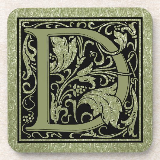 Buchstabe D Monogramm Getränkeuntersetzer (Vorderseite)