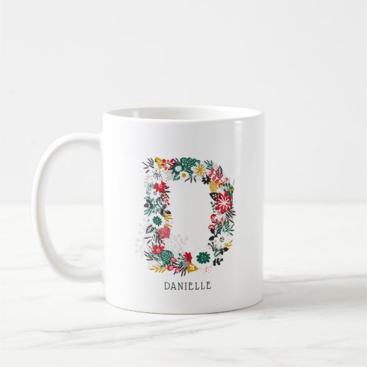 Buchstabe D | Monogramm-I-Tasse für den Blasenbrie Kaffeetasse (Links)