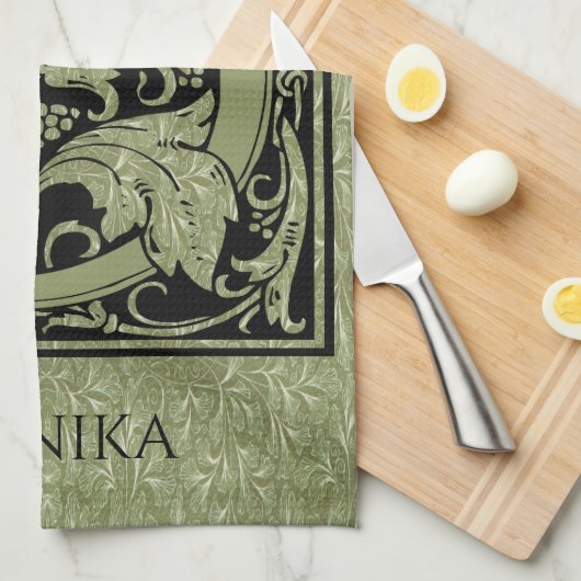 Buchstabe D Monogramm Küchentuch (Viertel Falte)