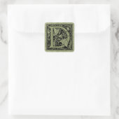 Buchstabe D Monogramm Quadratischer Aufkleber (Tasche)