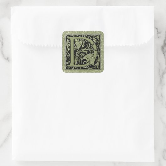 Buchstabe D Monogramm Quadratischer Aufkleber (Tasche)