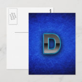 Buchstabe D - neunblaue Ausgabe Postkarte (Vorne/Hinten)