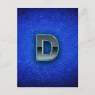 Buchstabe D - neunblaue Ausgabe Postkarte