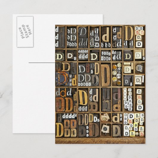 Buchstabe D Postkarte (Vorne/Hinten)