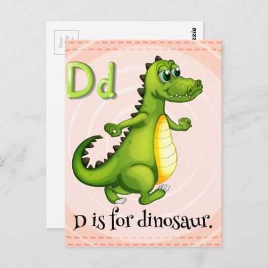 Buchstabe D Postkarte (Vorne/Hinten)