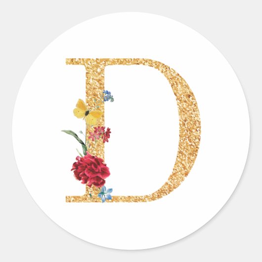 Buchstabe d runder aufkleber (Vorderseite)