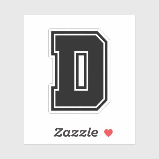 Buchstabe D Schriftart der sportlichen Uni Aufkleber (Blatt)