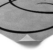 Buchstabe D, schwarzes, gotisches Monogramm Poster (Ecke)