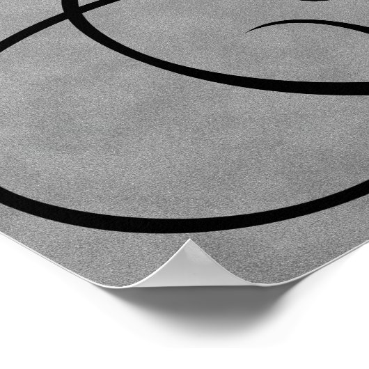 Buchstabe D, schwarzes, gotisches Monogramm Poster (Ecke)