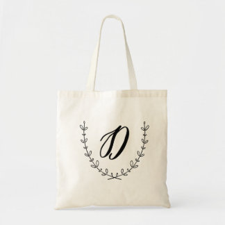 Buchstabe D u. Lorbeerwreath-Taschen-Tasche Tragetasche