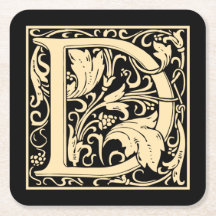 Buchstabe D Vintager erster Buchstabe Sepia