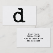 Buchstabe D Visitenkarte (Vorne/Hinten)
