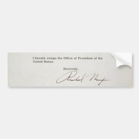 Buchstabe der Resignation von Richard M. Nixon Autoaufkleber (Vorne)
