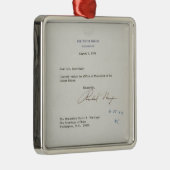 Buchstabe der Resignation von Richard M. Nixon Silbernes Ornament (Rechts)