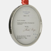 Buchstabe der Resignation von Richard M. Nixon Silbernes Ornament (Rechts)