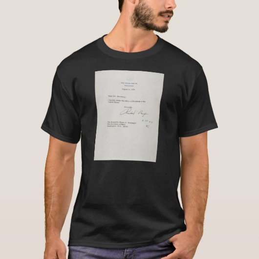 Buchstabe der Resignation von Richard M. Nixon T-Shirt (Vorderseite)