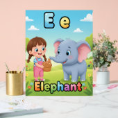 Buchstabe E Alphabetposter – E steht für Elefant Acrylschild (Hochzeit)