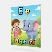 Buchstabe E Alphabetposter – E steht für Elefant Acrylschild (Winkel)