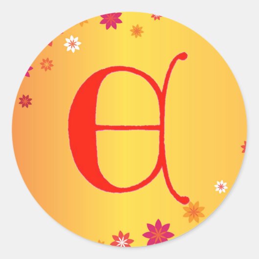 Buchstabe E Aufkleber (Vorderseite)