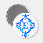 Buchstabe E Blau Magnet (Vorderseite/Rückseite)