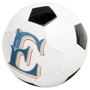 Buchstabe "E" Elegant bestickt Fußball
