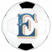 Buchstabe "E" Elegant bestickt Fußball (Vorderseite)