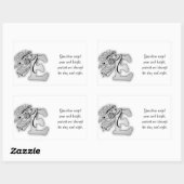 Buchstabe E Engel Monogramm Alphabet zuerst schwar Rechteckiger Aufkleber (Blatt)