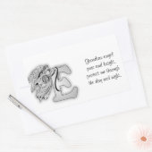 Buchstabe E Engel Monogramm Alphabet zuerst schwar Rechteckiger Aufkleber (Umschlag)