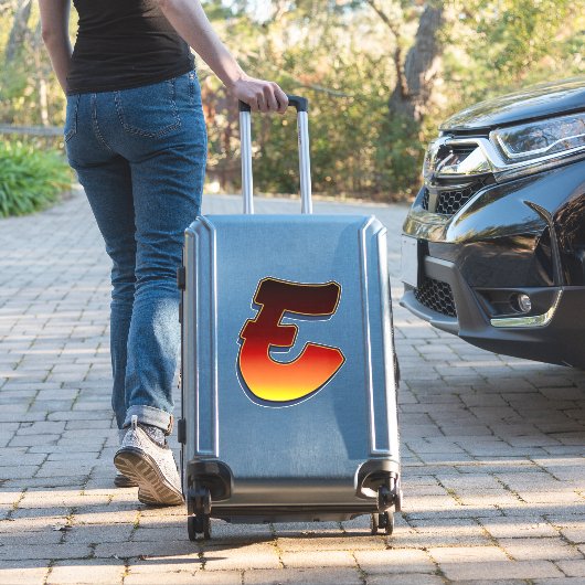 Buchstabe E - Flammenaufkleber Aufkleber (Koffer Insitu)