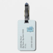 Buchstabe E für Elefanten in Blau für Jungen Gepäckanhänger (Rückseite vertikal)