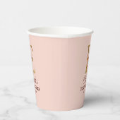 Buchstabe E Gold Monogramm Blush Rosa Rosen Pappbecher (Rechts)