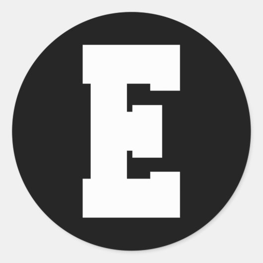 Buchstabe E Hauptstadt Alphabet Runder Aufkleber (Vorderseite)