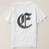 Buchstabe "E" im gotischen Stil T-Shirt (Design Rückseite)