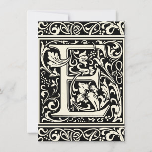 Buchstabe E Mittelalterliche Monogramm-Kunst Art N Einladung