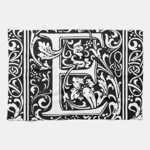 Buchstabe E Mittelalterliche Monogramm-Kunst Art N Küchentuch