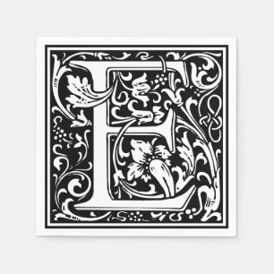 Buchstabe E Mittelalterliche Monogramm-Kunst Art N Serviette