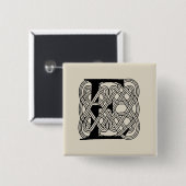 Buchstabe E Monogramm Vintage-Keltischer Knoten Dr Button (Vorne & Hinten)