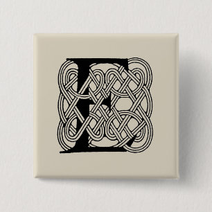 Buchstabe E Monogramm Vintage-Keltischer Knoten Dr Button
