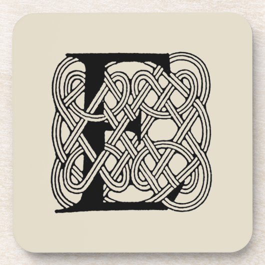 Buchstabe E Monogramm Vintage-Keltischer Knoten Dr Getränkeuntersetzer (Vorderseite)