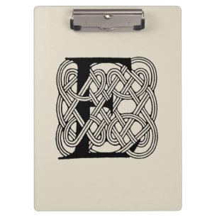 Buchstabe E Monogramm Vintage-Keltischer Knoten Dr Klemmbrett