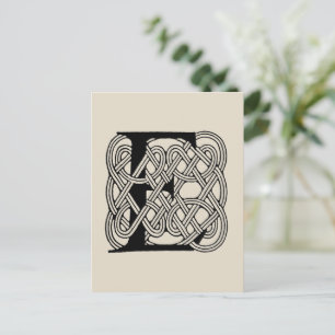 Buchstabe E Monogramm Vintage-Keltischer Knoten Dr Postkarte