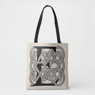 Buchstabe E Monogramm Vintage-Keltischer Knoten Dr Tasche