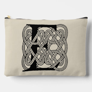 Buchstabe E Monogramm Vintage-Keltischer Knoten Dr Zubehörtasche