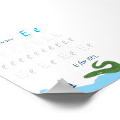 Buchstabe E Nachspurposter für Kinder Poster (Ecke)