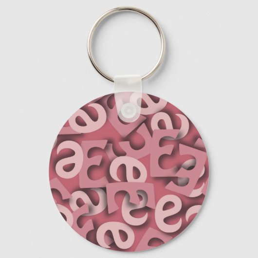 Buchstabe E Pink Schlüsselanhänger (Vorderseite)