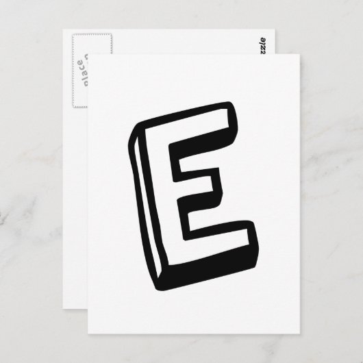 Buchstabe E Postkarte (Vorne/Hinten)