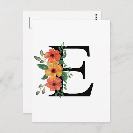 Buchstabe E Postkarte (Vorne/Hinten)